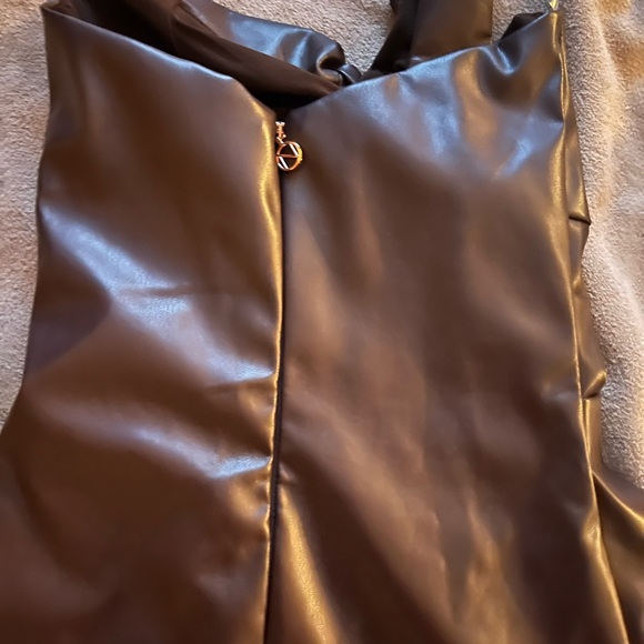 nookie dark brown leather dress size XS nookie dark brown leather dress size XS